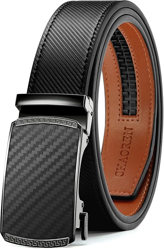 CHAOREN Mens Leather Ratchet Belt – Customizable Fit, 35mm Width, Slim