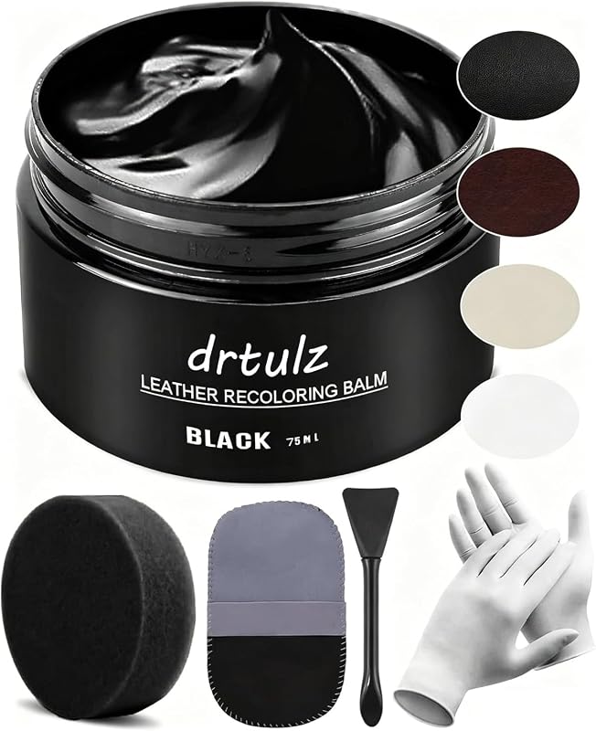 Black Leather Recoloring Balm – Restores Color & Condition for Furnitu