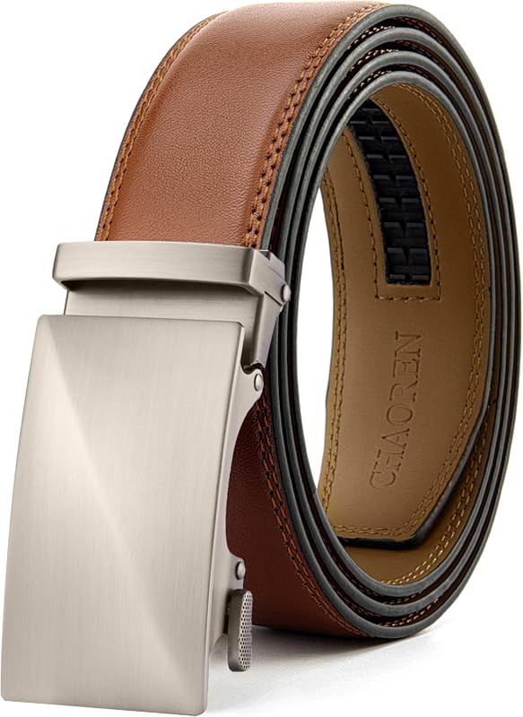 CHAOREN Mens Leather Ratchet Belt – Customizable Fit, 35mm Width, Effo
