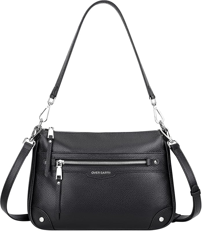 Over Earth Soft Genuine Leather Crossbody Purse – Medium Shoulder Hobo