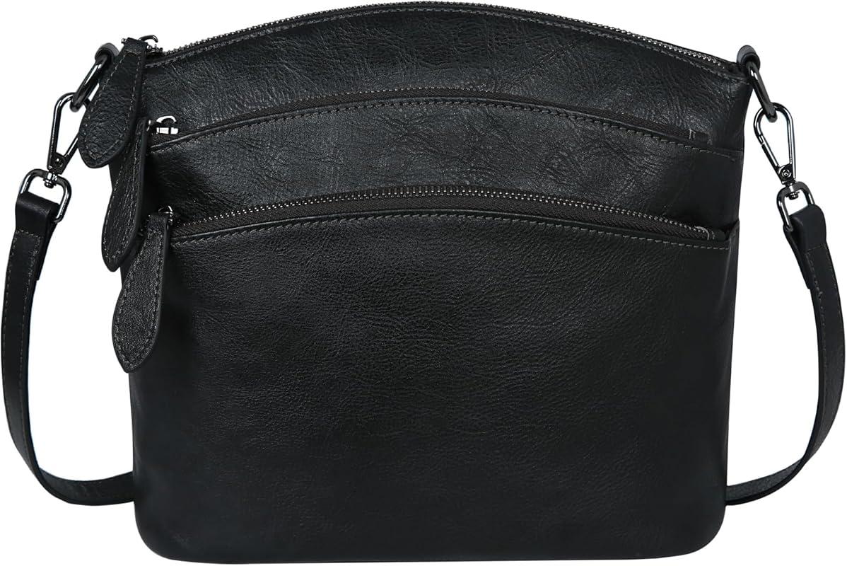HESHE Crossbody Bags – Genuine Leather Purse with Multi-Pockets, Vinta