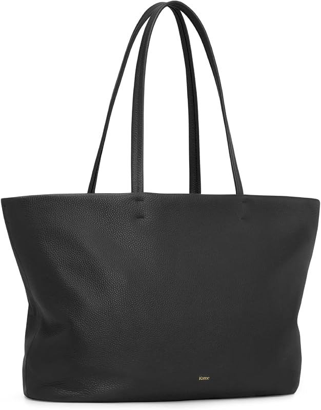 Kattee Genuine Leather Tote Bags, Soft Shoulder Purses with Zipper Tot