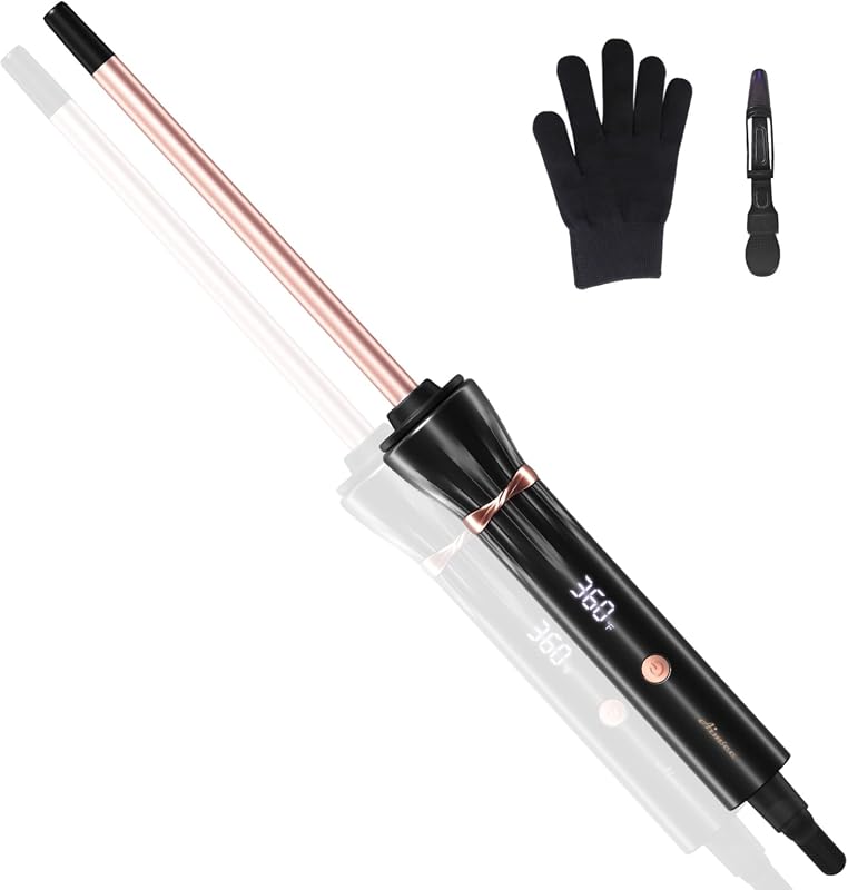 3/8 Inch Hair Curler, 9 Temp Settings, LCD Display, Fast Heat, Anti-Sc