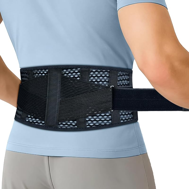 Breathable Back Brace – Lightweight 3D Air-Mesh Lumbar Support with Du