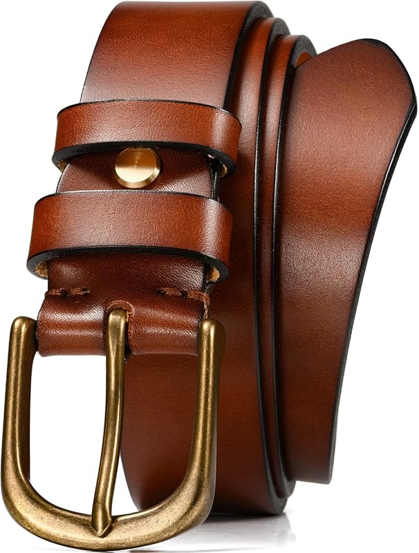 WOLFANT Thick Full Grain Leather Heavy Duty Work Belt for Men, 100% It