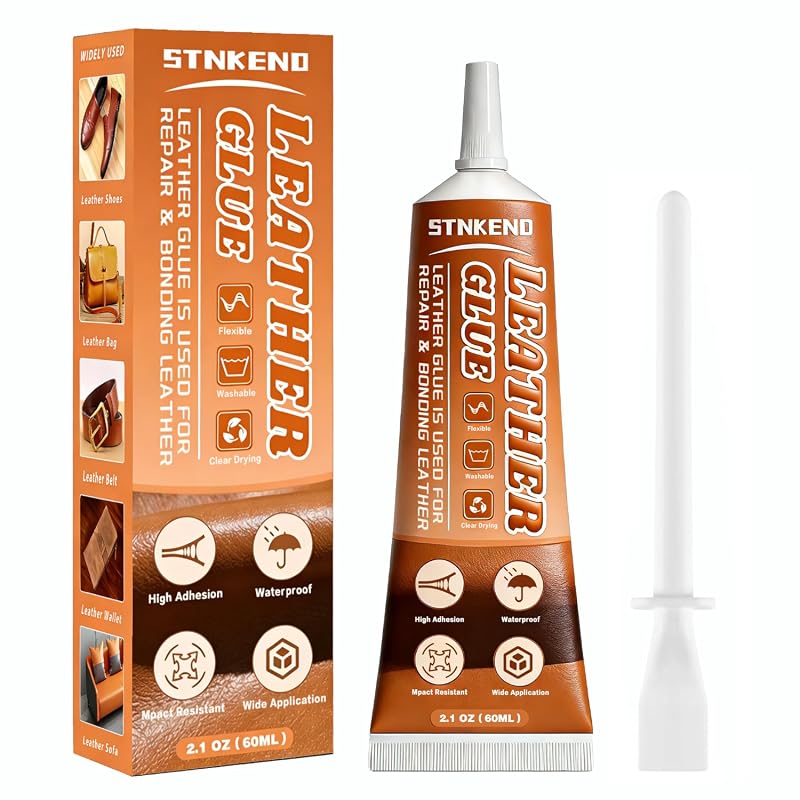 2.1 oz Strong, Flexible, Waterproof, Quick‑Dry Clear Leather Glue for