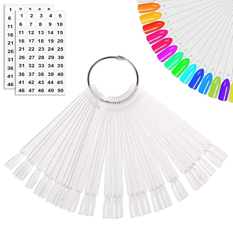 50 Pcs Clear Nail Swatch Sticks
