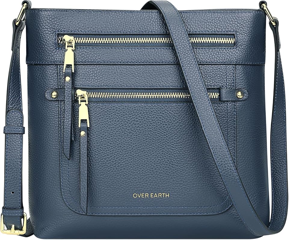 Over Earth Genuine Leather Crossbody Bag