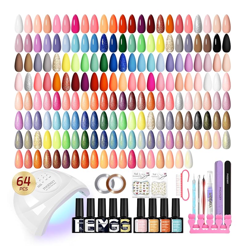 phoenixy 64 Pcs Gel Nail Kit
