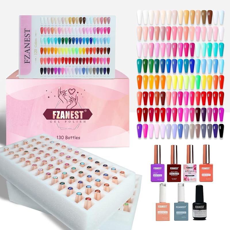 FZANEST 130Pcs Gel Polish Set
