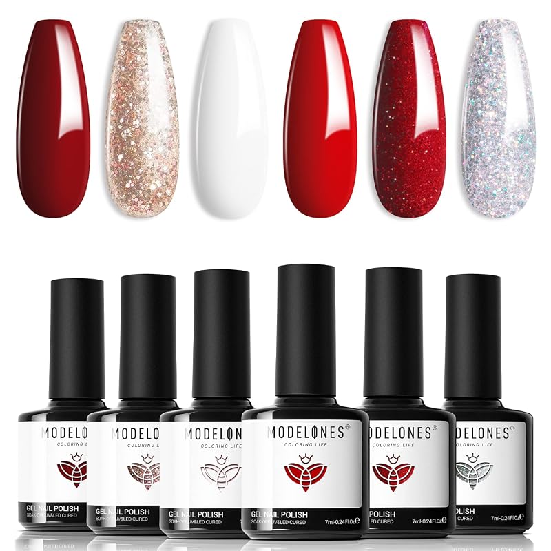 modelones 6-Color Fall Glitter Gel Polish Set