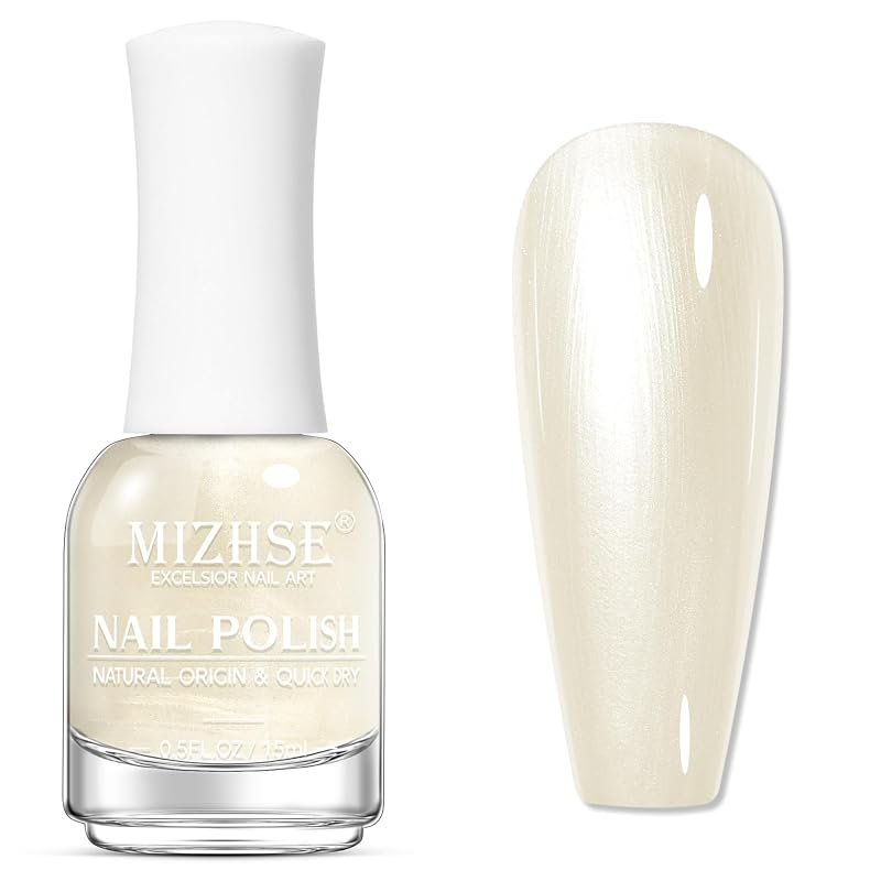 MIZHSE Pearlescent Milky White Nail Polish