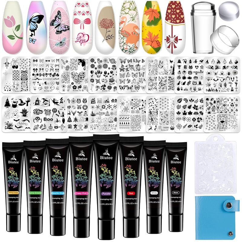 Biutee 16Pcs Nail Stamping Kit