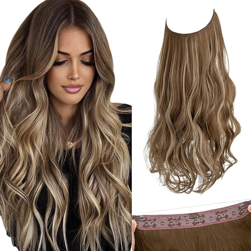 SARLA 18-Inch Invisible Wire Wavy Hair Extensions