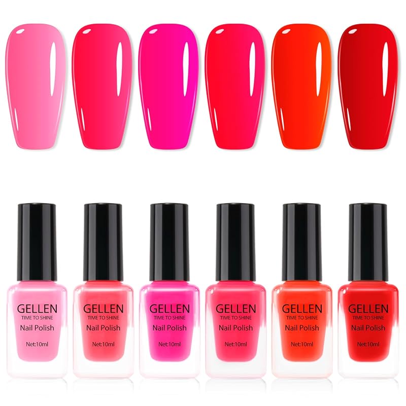 GELLEN Red Pink Nail Polish Set