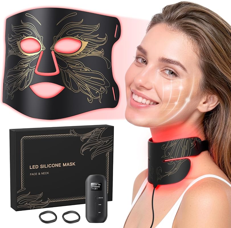 Red Light Therapy for Face and Neck Featuring 850nm NIR and 7 Customiz