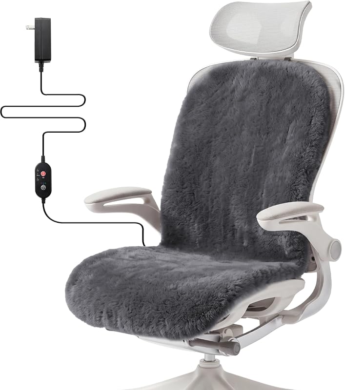 Faux Rabbit Fur Heated Cushion